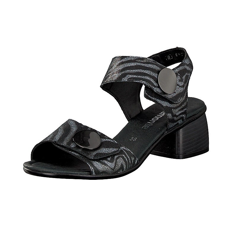 Sandalia Salto Alto Rieker R8760-02 Para Mulher - Pretas